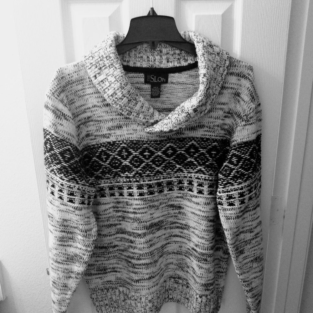 THE SLOPE MEN CABLE KNIT PULLOVER SWEATER SIZE S